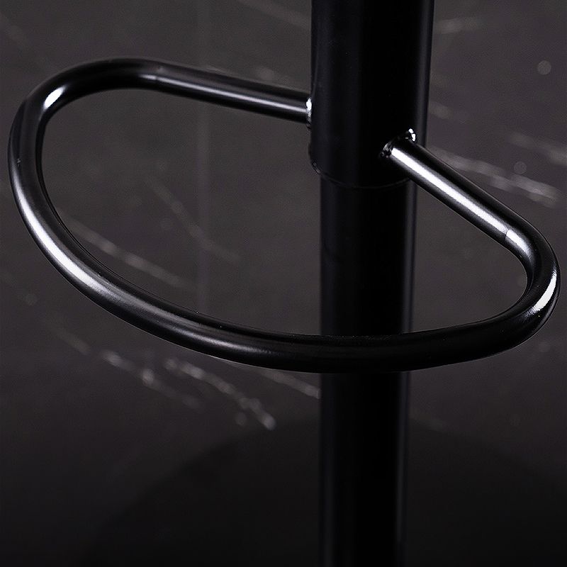 Contemporary Metal Barstool Low Back Faux Leather Barstools in Matte Finish Home