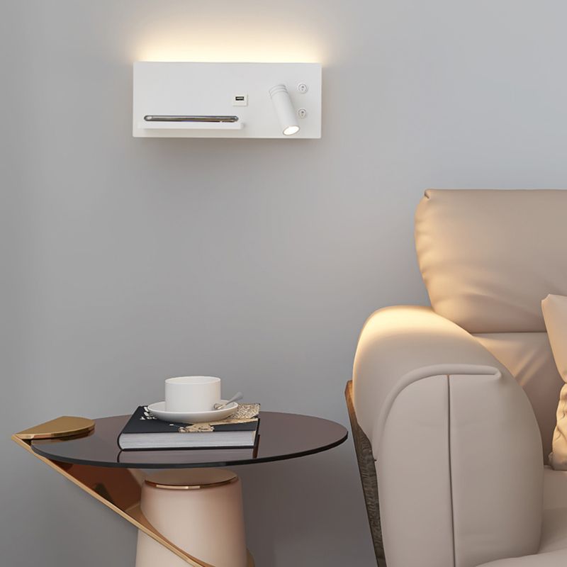 Zeitgenössische Leselampe Einfachheit Wandleuchte mit Metallschatten für Schlafzimmer