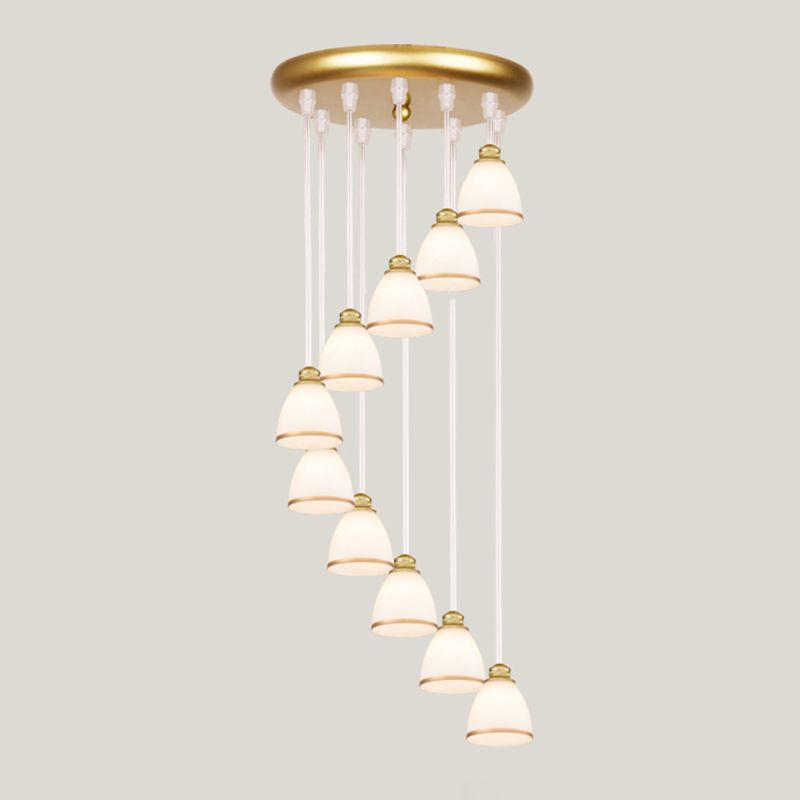 Geometrischer Schattenstreppenhänke Lichtglas zeitgenössischer Multi -Licht -Anhänger