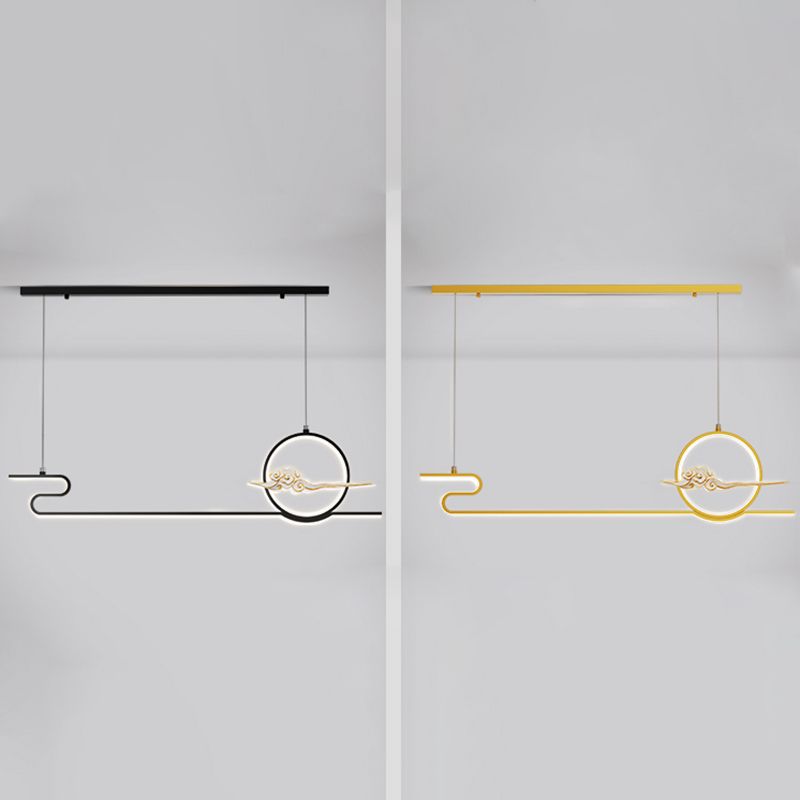 Contemporary Style Linear Shape Island Lighting Ideas Metal 2 Light Hanging Pendant Lights