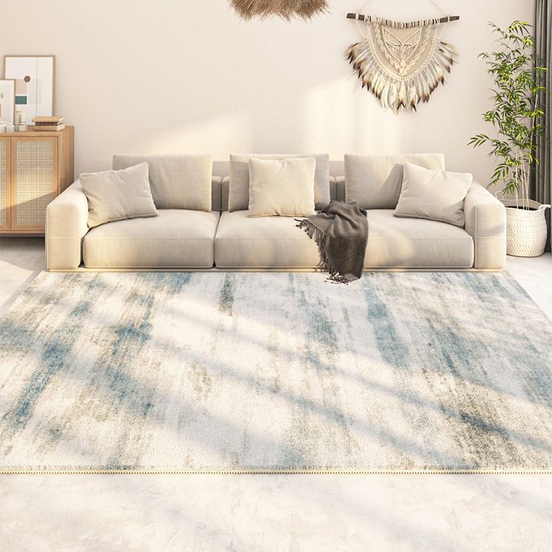 Beige Graphic Rug Polyester Modern Indoor Rug Washable Rug for Living Room