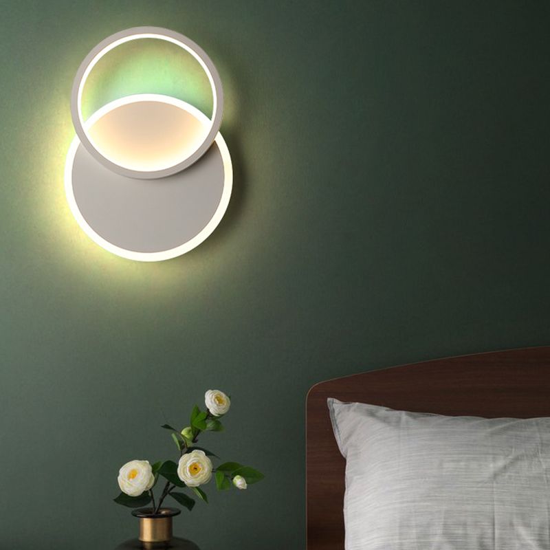 Geometric Wall Lighting Contemporary Metal Wall Sconce in White