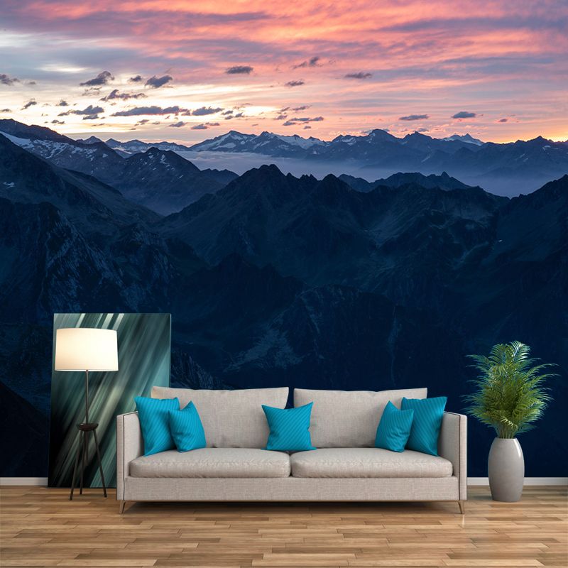 Huge Mountain Modernist Wall Mural Decal Photography Stain Resistant for Living Room
