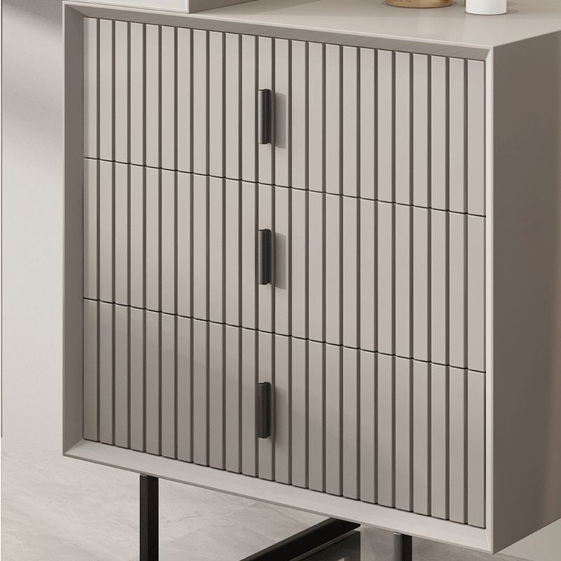 15.74" Wide Vanity Set with 5 Drawer Gray Wood Make-up Vanity