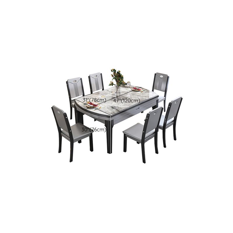 SinteredStone Dining Table Set 7 Pieces Dining Set for Kitchen