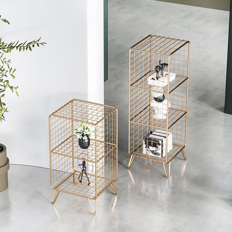 Glam Metal Bookshelf Standard Shelf Bookshelf for Home Office