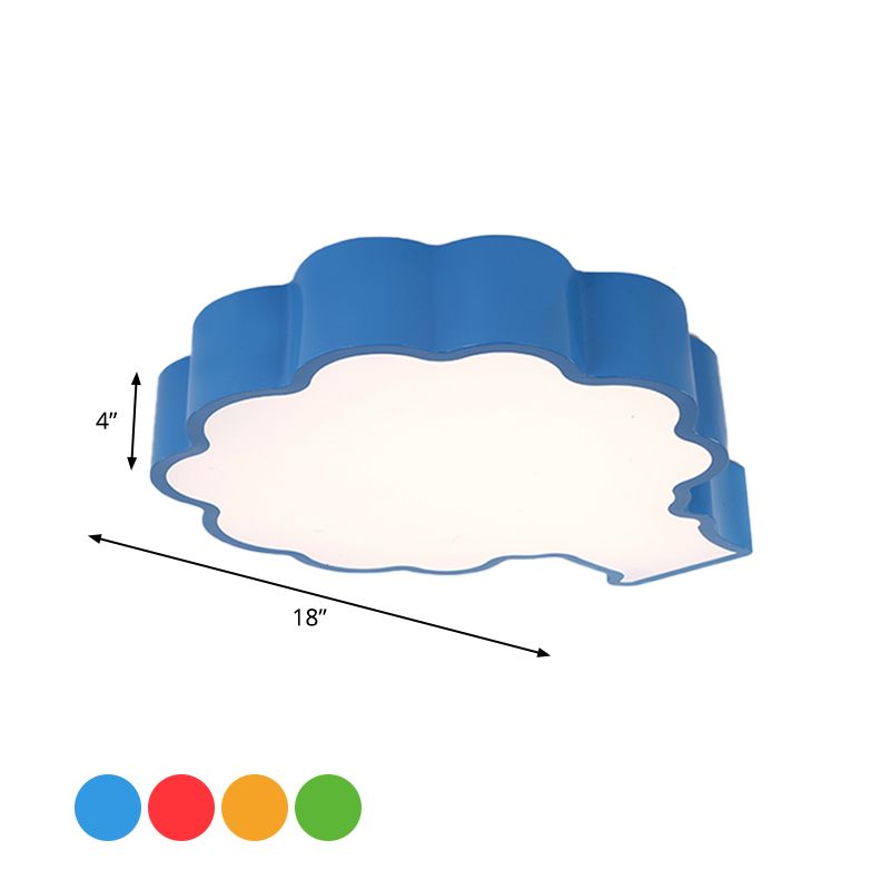 Blue/Red/Green Apple Tree Ceiling Lamp Cartoon Style LED Acrylic Flush Mount for Sleeping Room