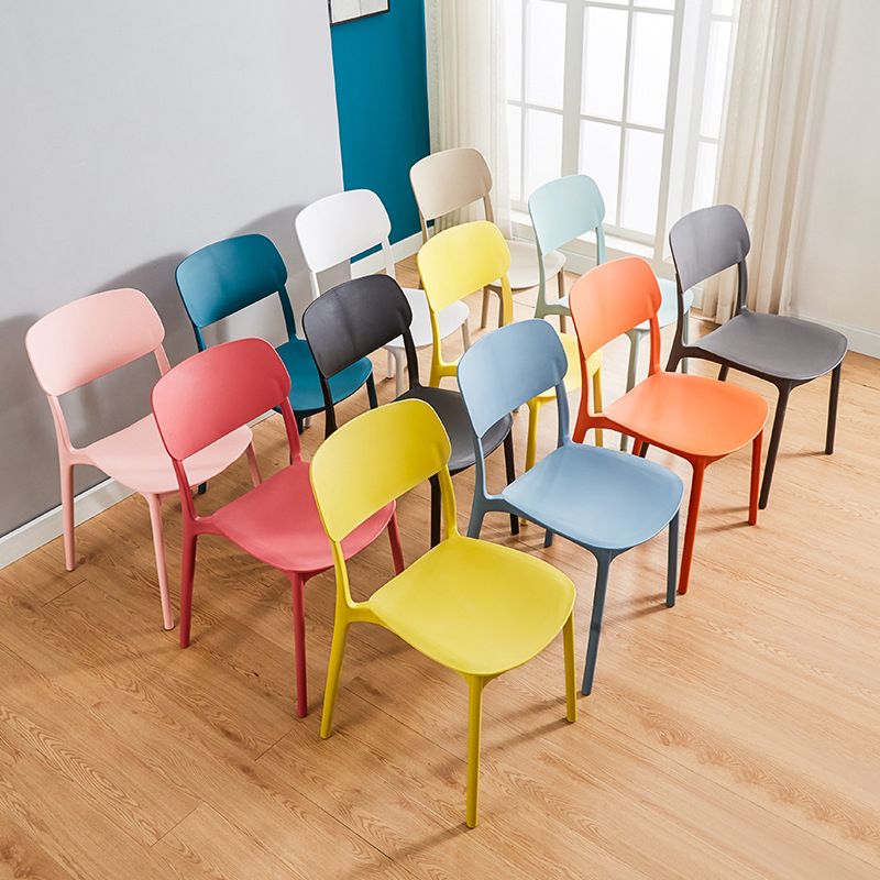Glam Style Plastic Side Chair Matte Finish Open Back Home Use Dining Chair