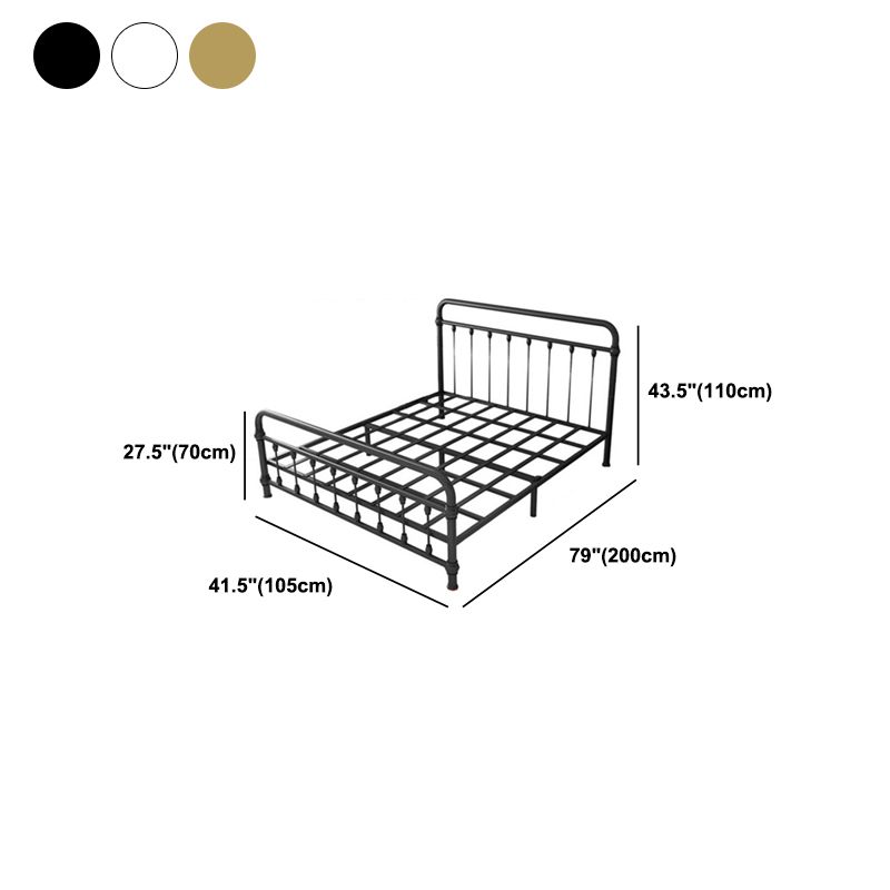 Modernism Metal Bed Frame with Headboard and Footboard 43.3" Bed Frame