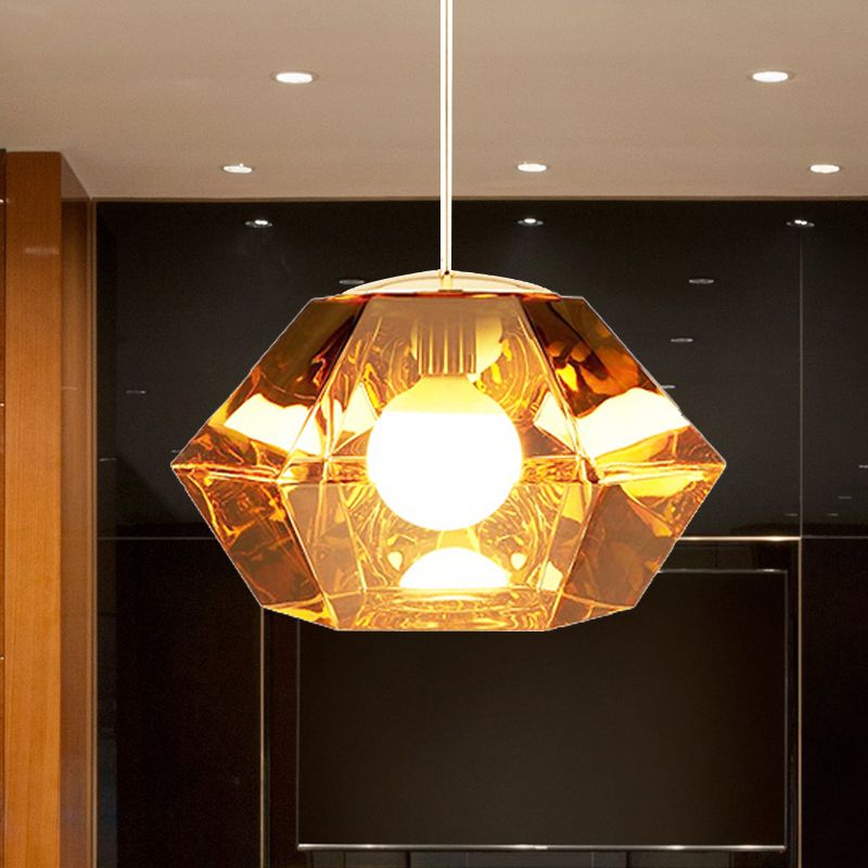 Diamond Anhänger Beleuchtung postmodernes Glas 1 Licht klar/bernsteinfarben