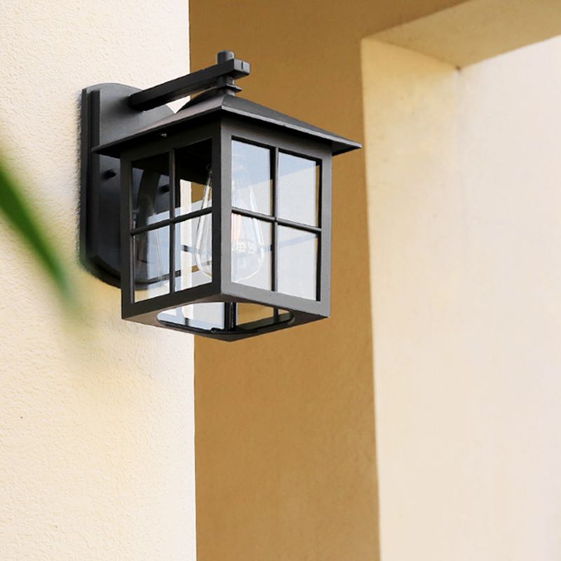 Wrought Iron Wall Lamp Sconce Industrial Loft 1-Light Sconce Lamp for Garden