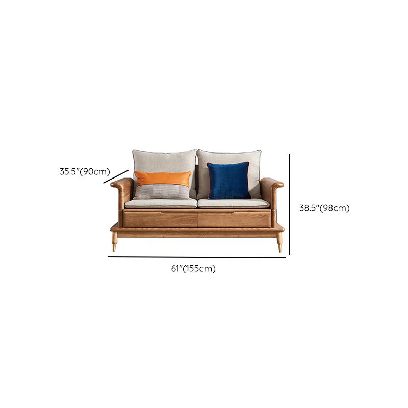 Country/Farmhouse sofa Fabric Living Room Rolled Arm Seating