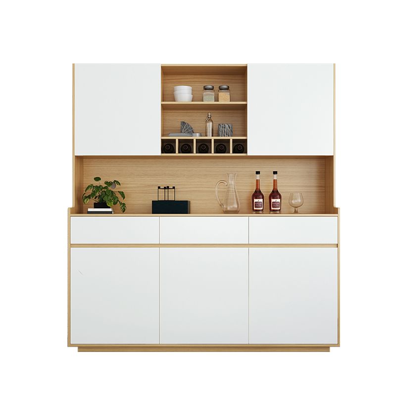 78" Height Sideboard Cabinet 5 Doors 3 Drawer Dining Cupboard for Living Room