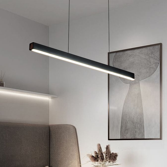 Linear Pendant Lighting Contemporary Metal 1 Light Pendant Light for Kitchen Island