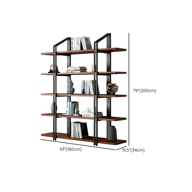 Wooden Etagere Bookcase Contemporary Natural Open Back Bookshelf