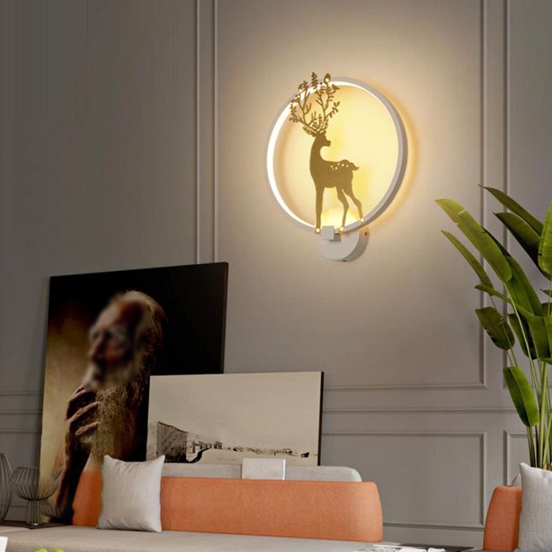 Modern Style Wall Light Creative Deer LED Wall Light Sconce for Bedroom