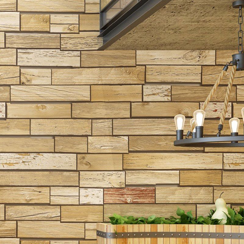 Taupe Horizontal Wood Wallpaper Non-Pasted Wall Decor for Dress Shop, 33'L x 20.5"W