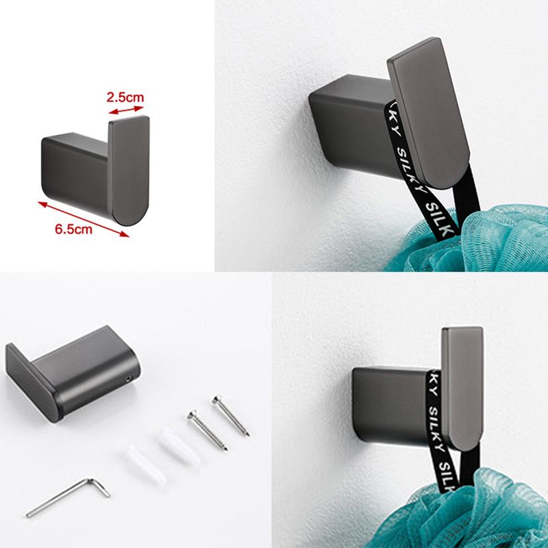 Modern Matte Gray Bathroom Accessory Set Bath Shelf/Towel Bar & Paper Holder Included
