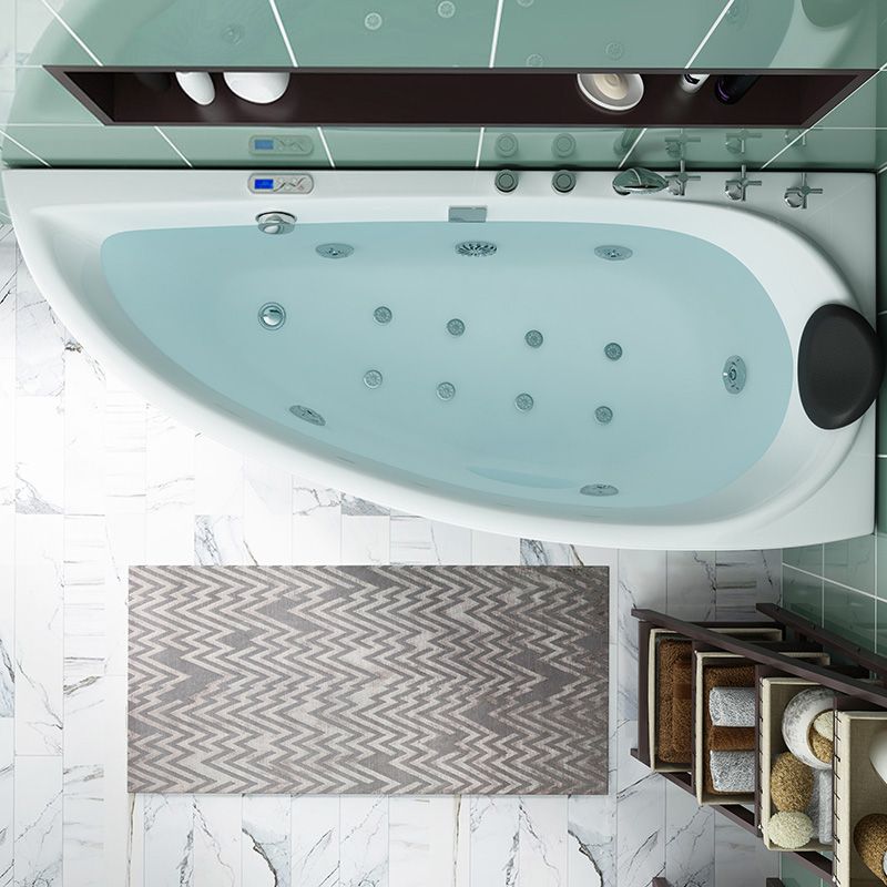 Free Form Bathroom Soaking Bathtub Back to Wall with Drain Tub