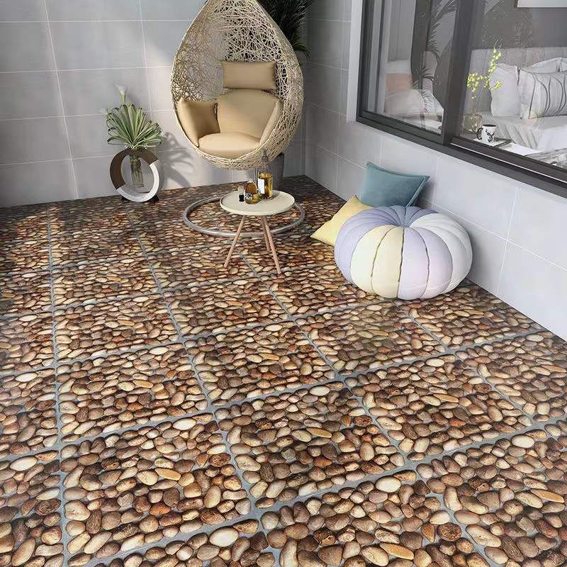 Vinyl Flooring Floral Print Square PVC Indoor Vinyl Flooring