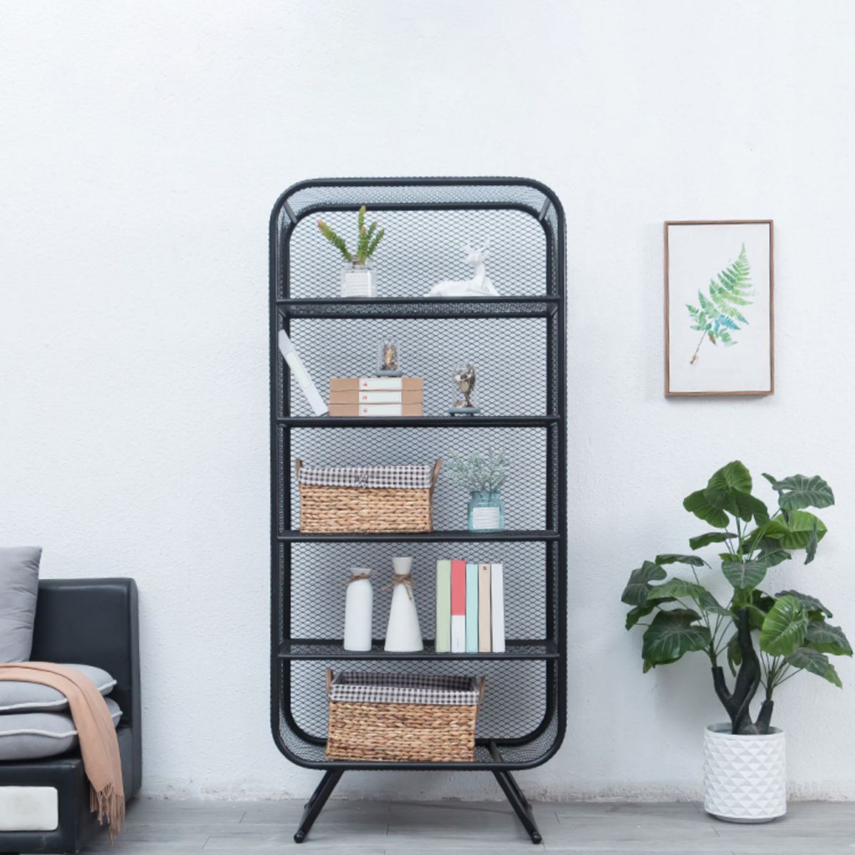Modern Style Standard Bookcase Metal Bookshelf for Home Office