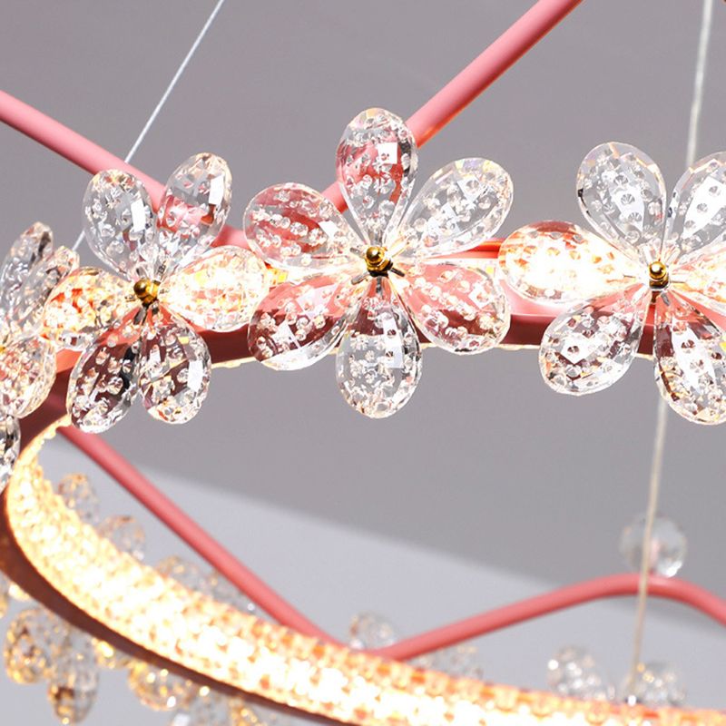 Ultra-modern Crown Chandelier Light Fixture Crystal Hanging Lamp with Hanging Cord for Bedroom