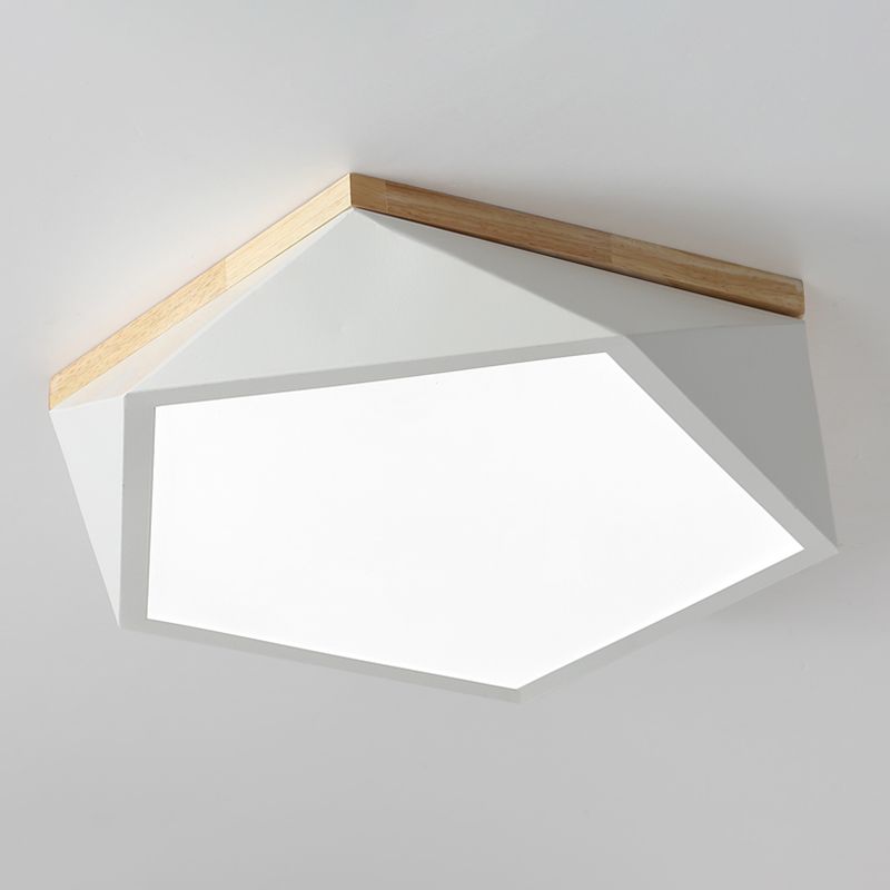 Plafonnier LED Macaron nordique moderne en fer forgé encastré géométrique avec abat-jour en acrylique