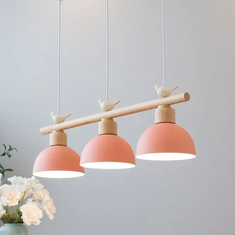 Metal 3 Lights Island Pendant Lighting Round Minimalist Island Light Fixtures for Dining Room