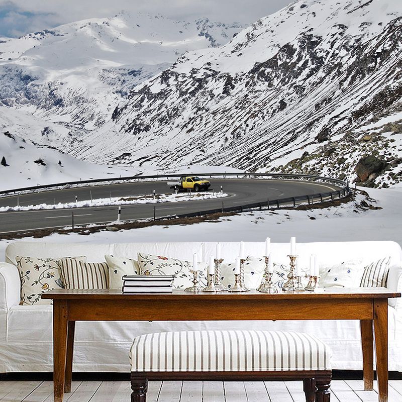 Full Size Photography Modern Style Mural Wallpaper with Road in Soft Color