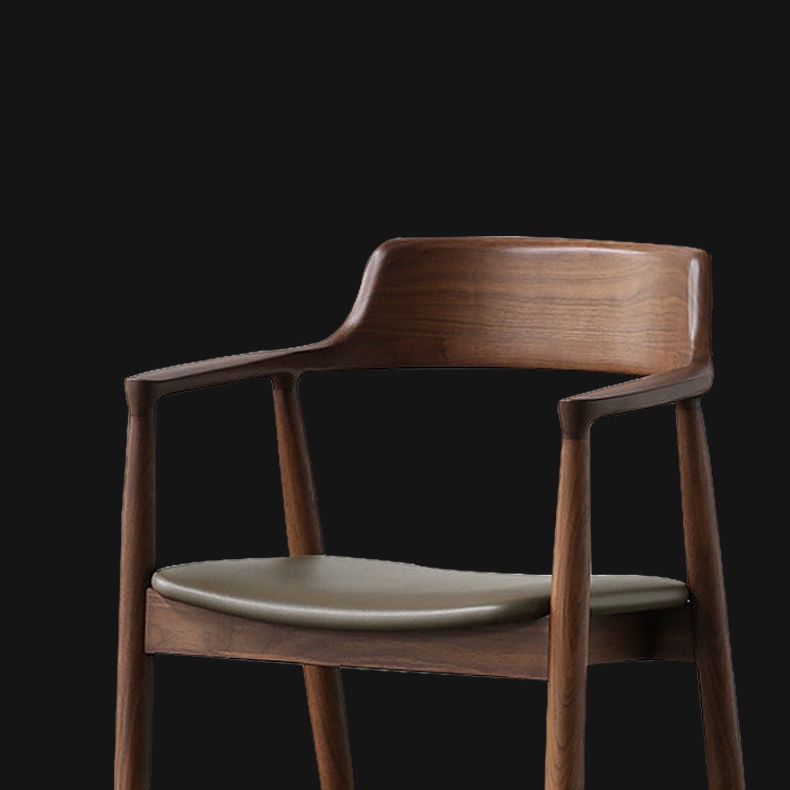 Fauteuil de salle à manger moderne de 22 pouces de large, dossier ouvert avec 4 pieds en bois pour un usage domestique
