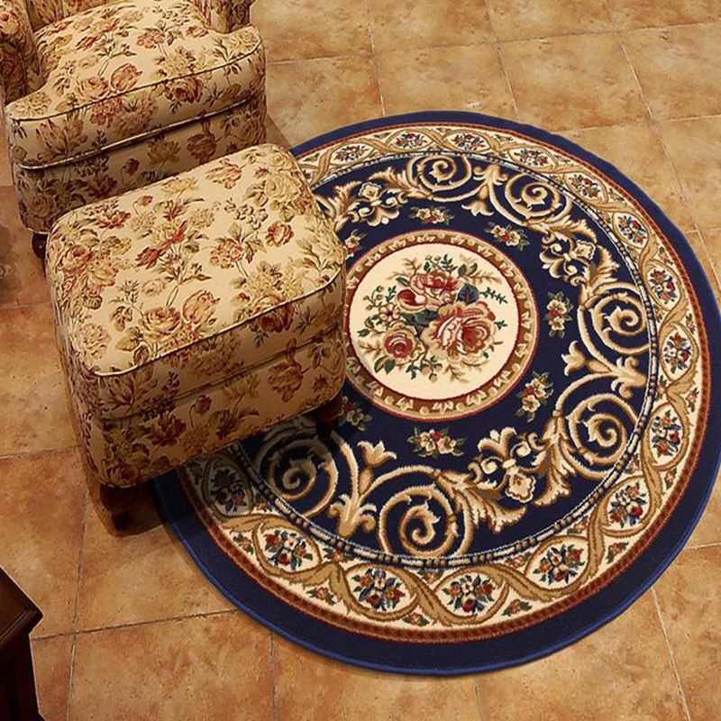 Alfombra de alfombra de poliéster con estampado floral redondo alfombra resistente a manchas de alfombra industrial para dormitorio de adultos