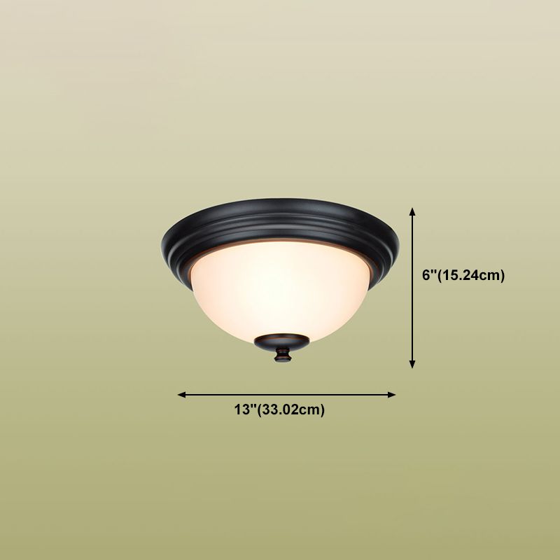 Lámpara de techo con pantalla de cristal, accesorio tradicional para pasillo cerca de la lámpara de techo, en negro