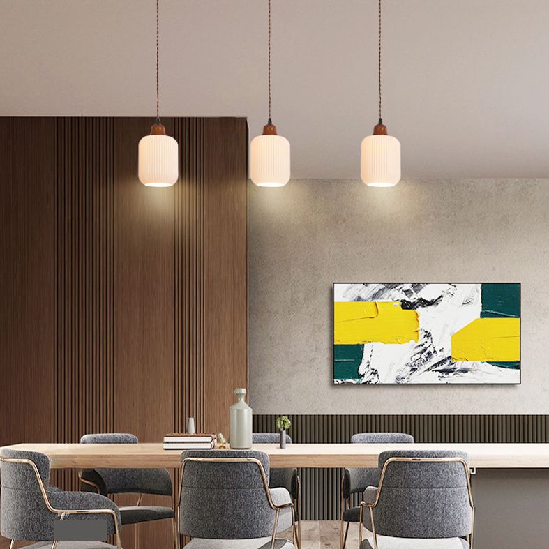 Modern Hanging Light Fixture Restaurant Suspension Lamp with Ceramic Shade