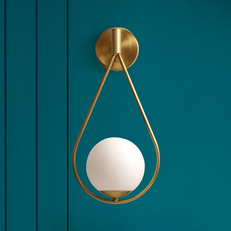 Sala de estar simple lámparas de apliques 1 iluminación de pared de vidrio de bulbo