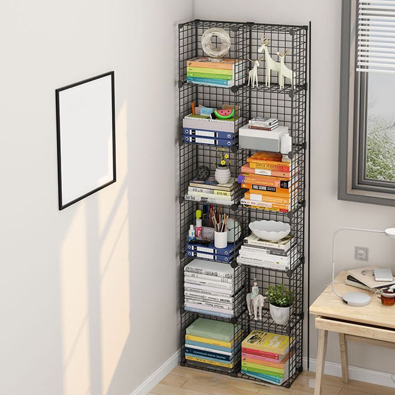 Contemporary Metal Bookcase Closed Back Bookshelf for Living Room