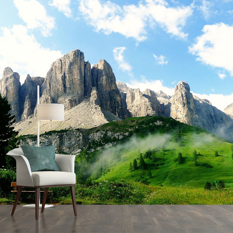 Soft Color Mountain Mural Decal Wallpaper Customized Wall Covering for Sitting Room