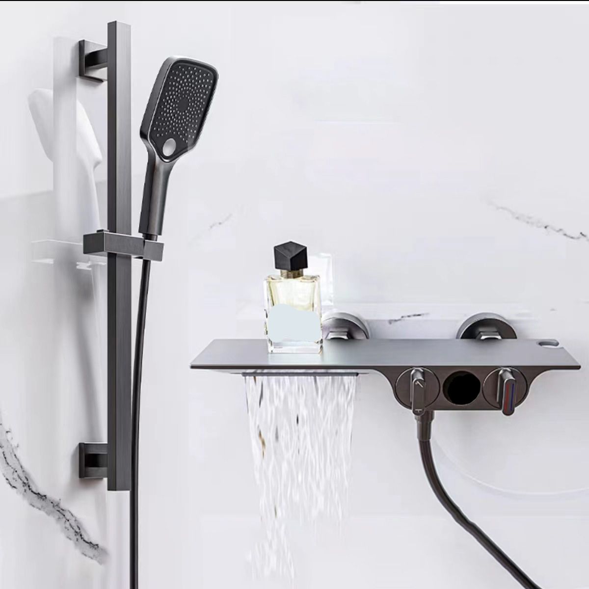 Modern Faucets Copper 2-Handle and 4-Hole Wall Mounted Bath Faucet Trim