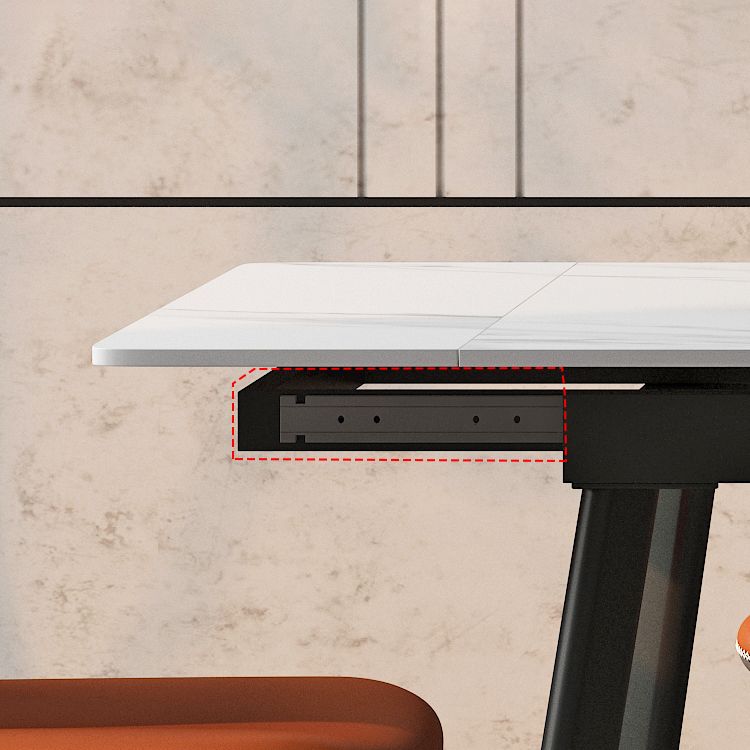 Contemporary Style Extendable Table Stone Rectangle Dining Table for Dining Room