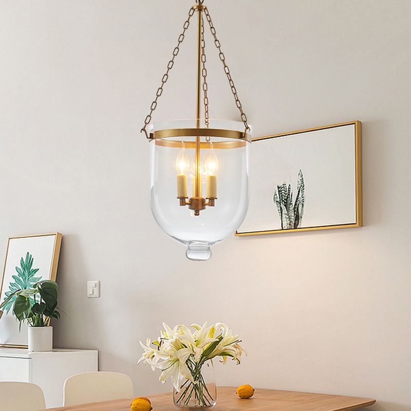 Glazen kroonluchter verlichtingsarmatuur Moderne 3-kops kroonluchter hanglamp