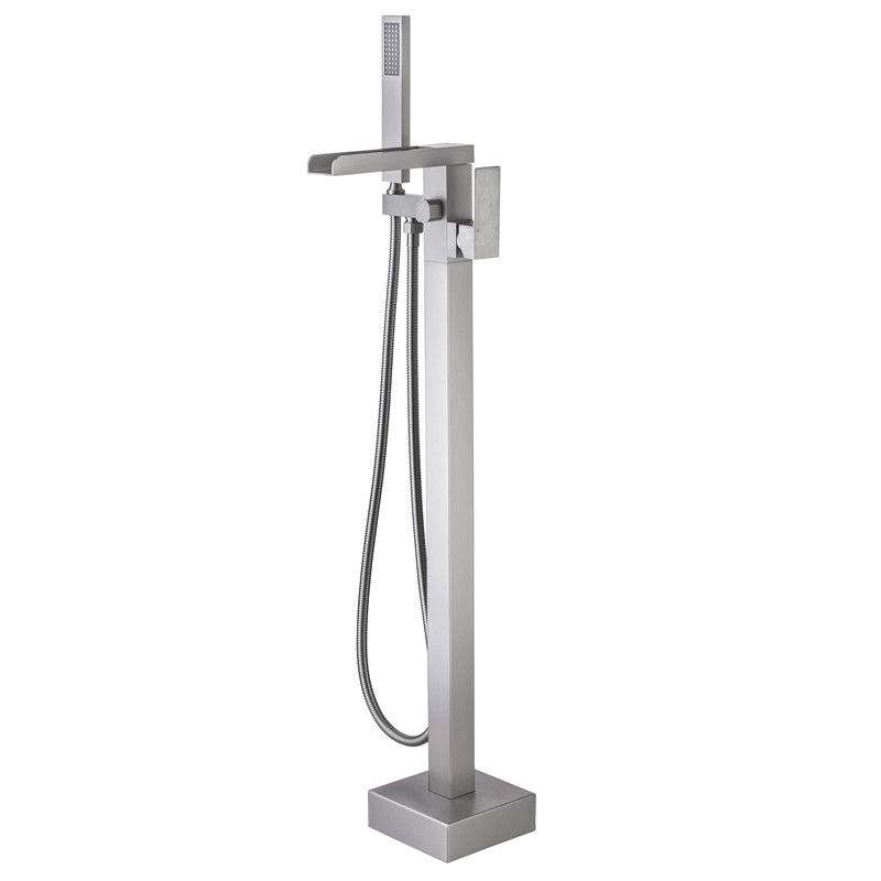 Floor Mounted Copper Freestanding Tub Filler Freestanding Low Arc Tub Filler Trim