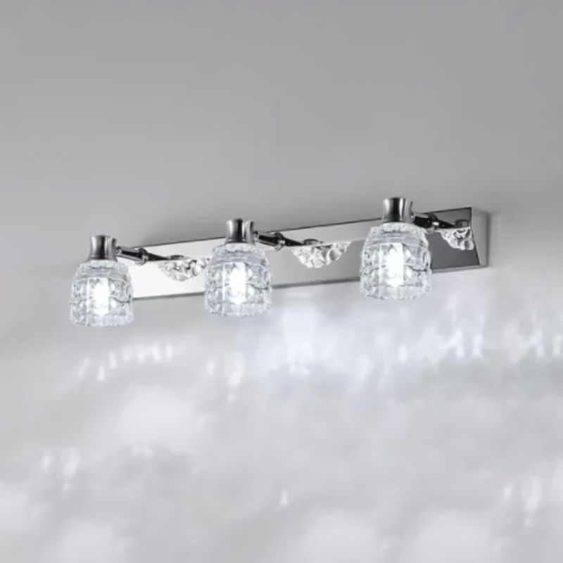 Makeup Mirror Light Modern Simple Stainless Steel Mirror Lamp Fixture for Bathroom Toilet