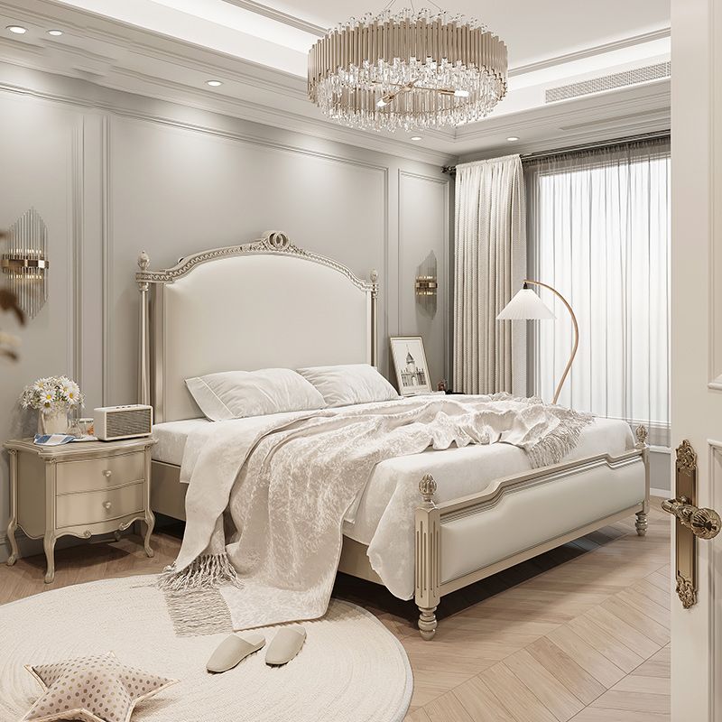 Genuine Leather Upholstered StandardBed 63" H Panel Bed with Lift Up Storage