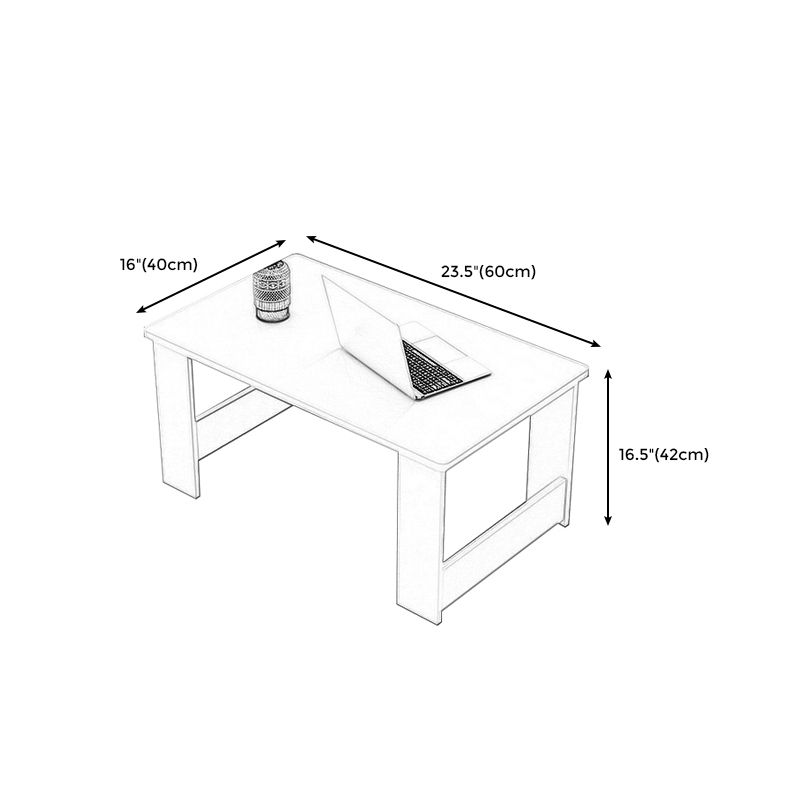 16.5"H Sled Base Square Wooden Top Coffee Table For Living Room