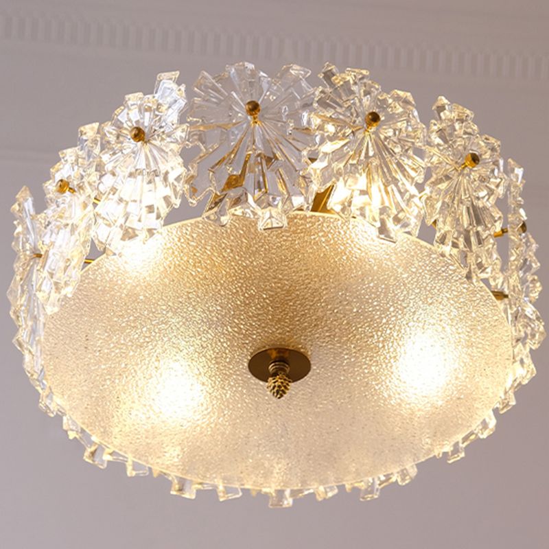 Modern Simple Glass Ceiling Light Round Shape Ceiling Lamp for Bedroom