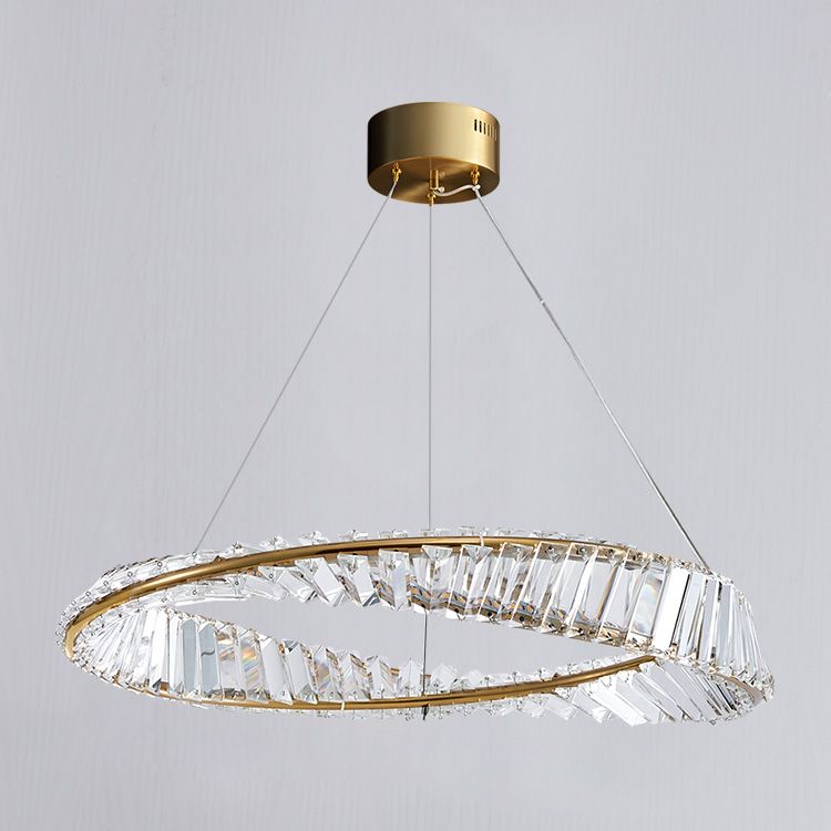 Light Luxury Style LED Pendant Chandelier Light Crystal Ceiling Pendant Light