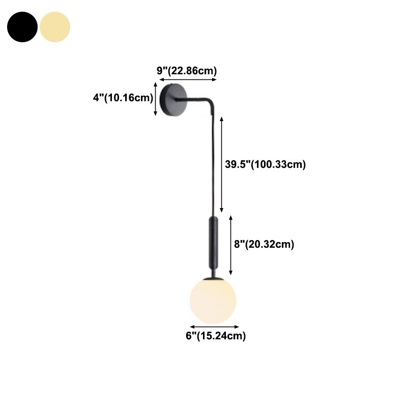 Einfachheit Wand hängende Lampe 1 Kopfglas Kugel am Nachtwild Lesen Licht