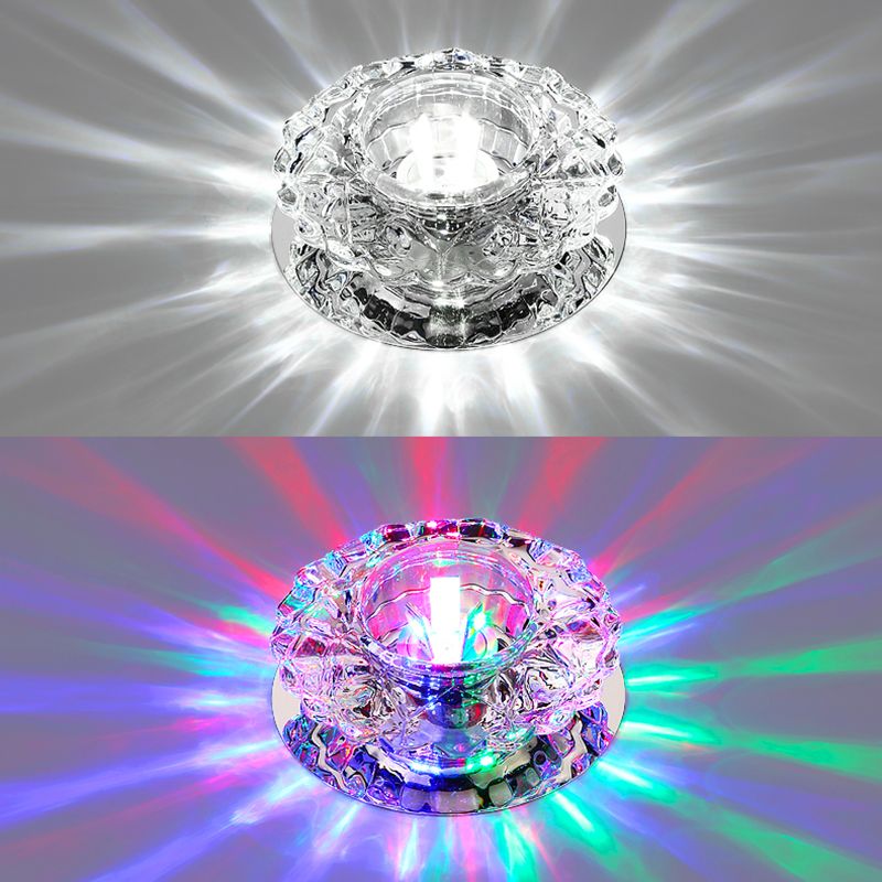 Plafoniera a LED in cristallo Plafoniera moderna da incasso per corridoio con foro 2-3,5 '' dia
