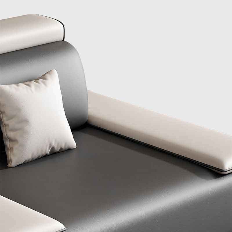 132"L Modern 5-Seat Sectional Fabric Cushion Back Sofa and Chaise