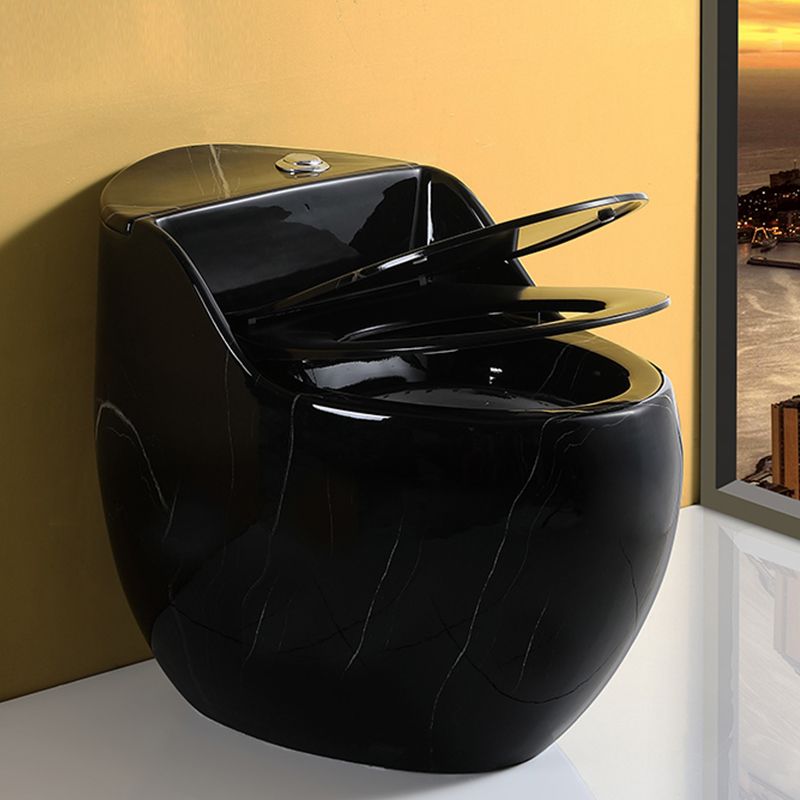 Contemporary Skirted Siphon Jet Toilet Bowl One Piece Urine Toilet with Seat