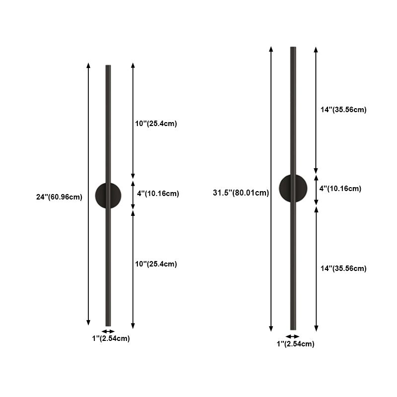Moderner Aluminium Wandleuchte gerade schwarze Wandleuchten für Wohnzimmer